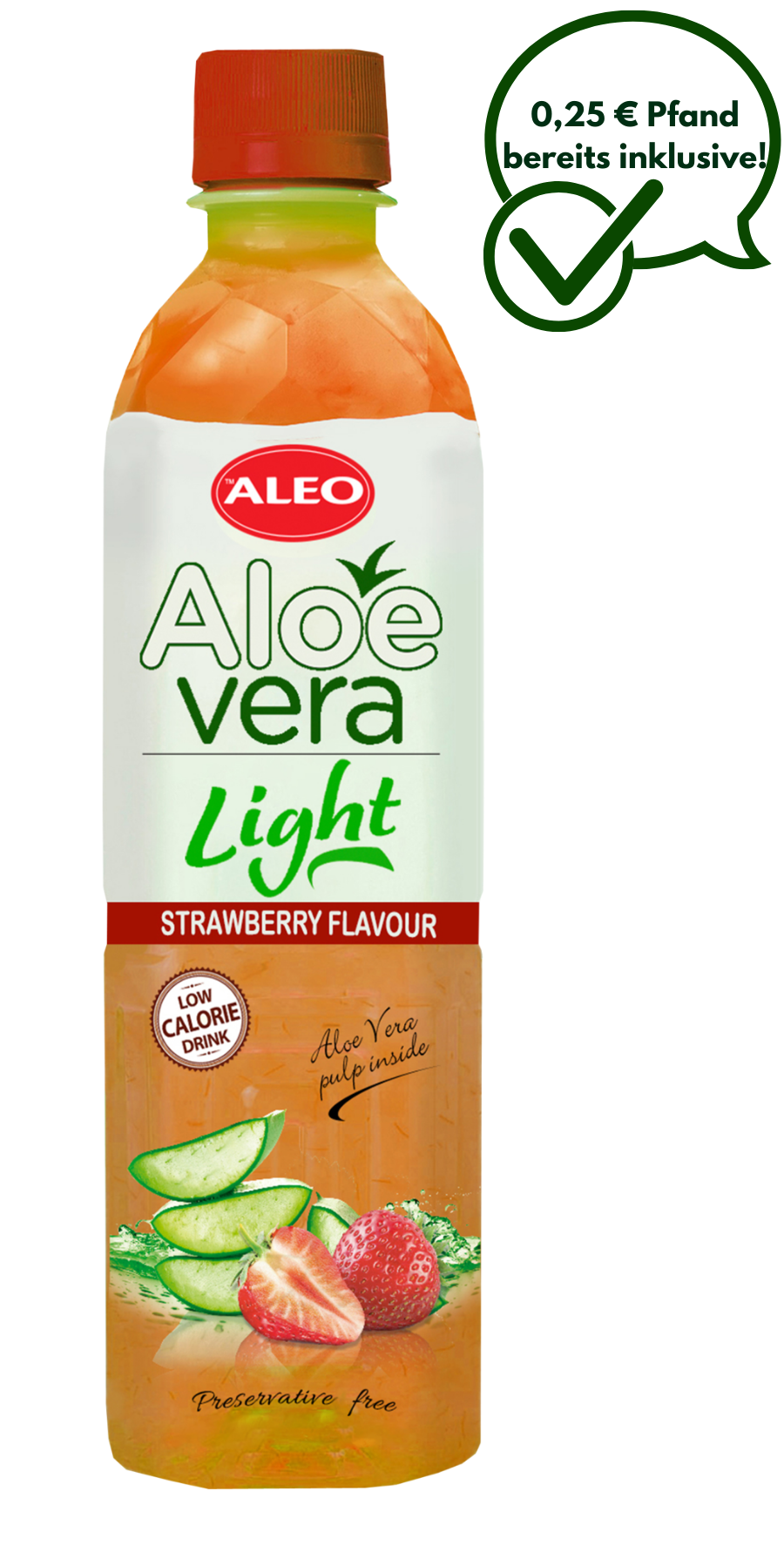 ALEO LIGHT Aloe Vera Erdbeere 0,5L